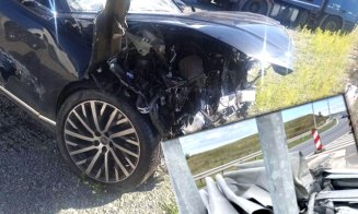 Şofer de 19 ani, a făcut acordeon parapeţii de pe Autostradă cu limuzina. Ar fi fiul primăriței din Chinteni